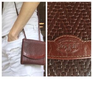 Fossil leather crossbody bag